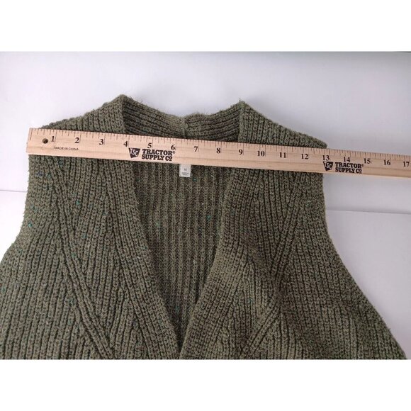 Talbots Ribbed Knit Open Front Cardigan Sweater Sleeveless Women's size M Green - Picture 4 of 11